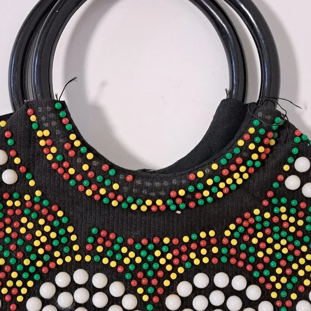Vintage Multi-Colored Beaded Hobo Bag